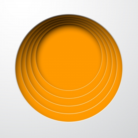 illustration of orange paper notched out round bubbles  のイラスト素材