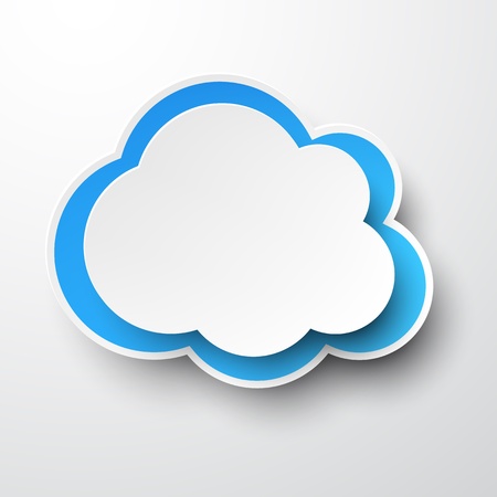 Vector illustration of white paper cloud. Eps10. のイラスト素材