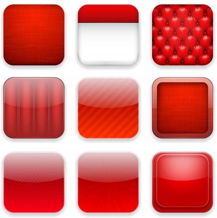 Vector illustration of red high-detailed apps icon set. Eps10. のイラスト素材