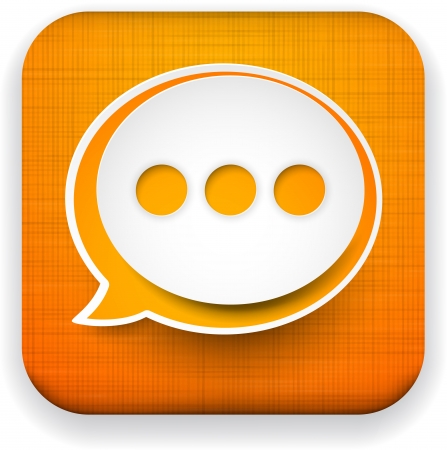 Vector illustration of high-detailed linen app speech bubble icon template. Eps10.のイラスト素材