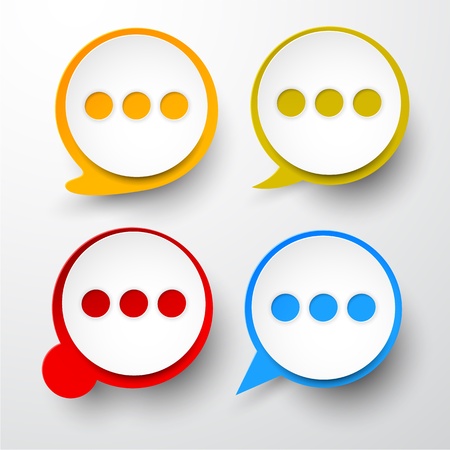 
Vector illustration of paper round speech bubbles. Eps10. のイラスト素材
