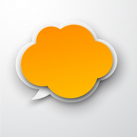 Vector illustration of orange paper cloud. Eps10. のイラスト素材