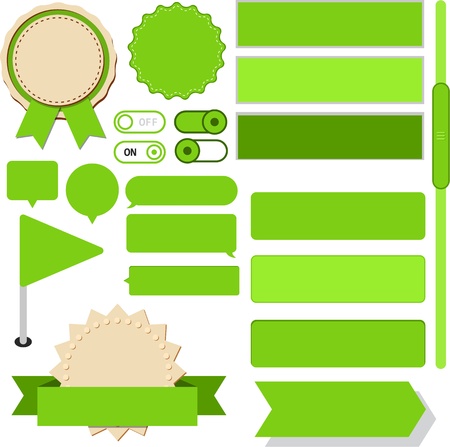 illustration of green plain web elementsのイラスト素材