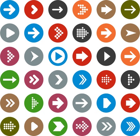 illustration of plain round arrow iconsのイラスト素材