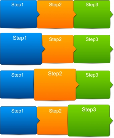 illustration of paper progress steps for tutorialのイラスト素材