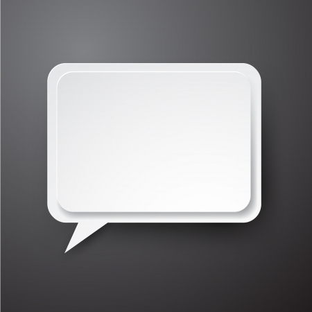 illustration of white paper rectangular speech bubble. のイラスト素材