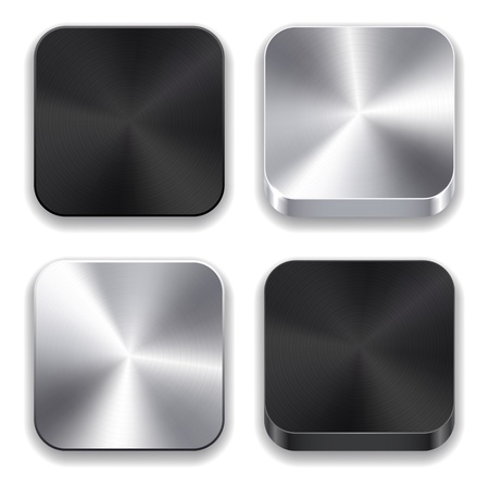 illustration of high-detailed apps metal icon set.のイラスト素材