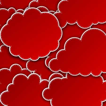 abstract background composed of red paper clouds. のイラスト素材