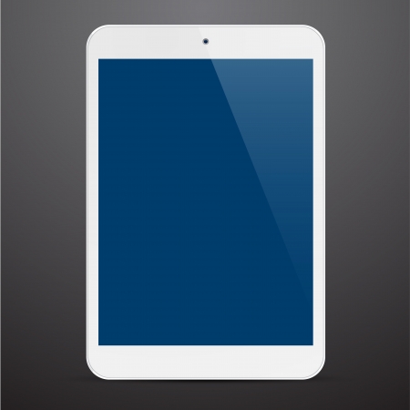 illustration of white modern realistic tablet pad with empty white screen. のイラスト素材