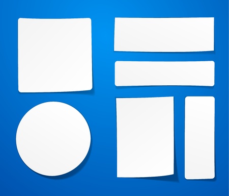 Set of white paper sheets over blue. のイラスト素材