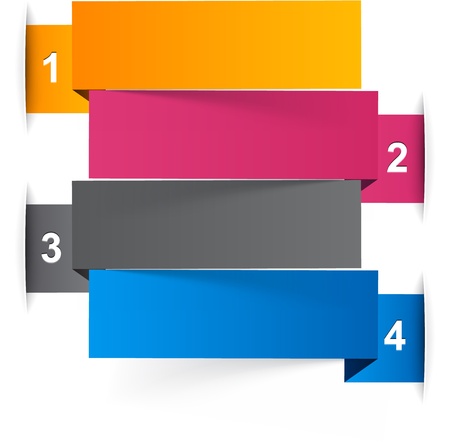 illustration of color paper infographics template designのイラスト素材