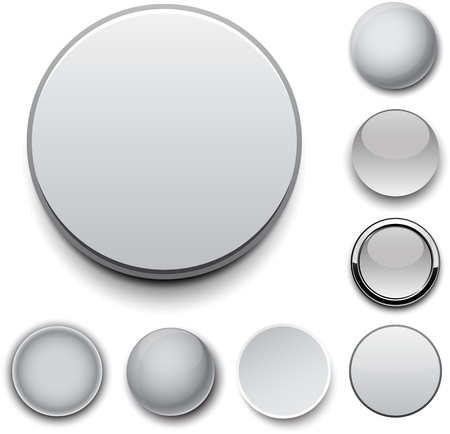 Set of blank grey round buttons for website or appのイラスト素材