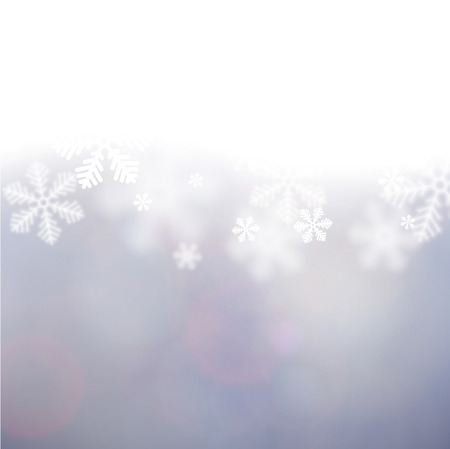 Winter background. Fallen defocused snowflakes. Christmas. Vector.  のイラスト素材