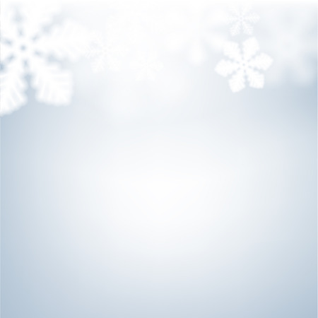 Winter background. Fallen defocused snowflakes. Christmas. Vector.  のイラスト素材