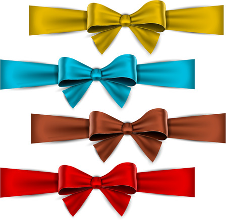 Set of colorful satin bows. Vector ribbons for gift. 
のイラスト素材