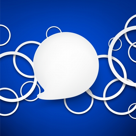 Vector illustration of white paper Speech bubble over round notes. Eps10. のイラスト素材