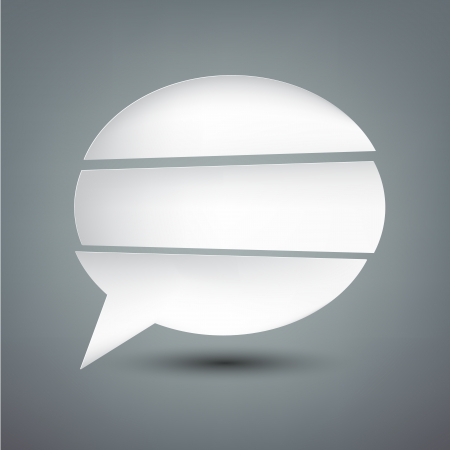 Vector illustration of white paper separated to three slices speech bubble. Eps10. のイラスト素材