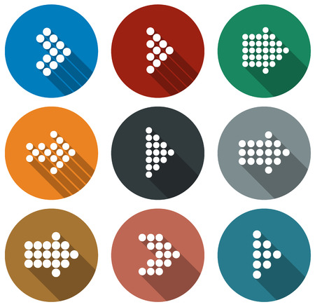 Vector illustration of plain round arrow icons.  のイラスト素材