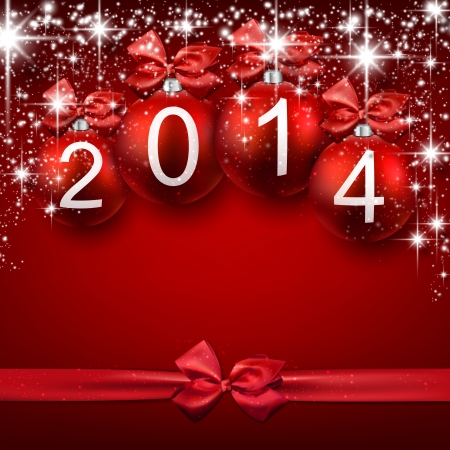 Red christmas balls. New year illustration. 2014. Vector. 
のイラスト素材