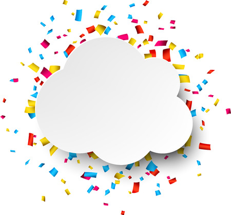 Colorful celebration background with confetti. Vector Illustration.のイラスト素材