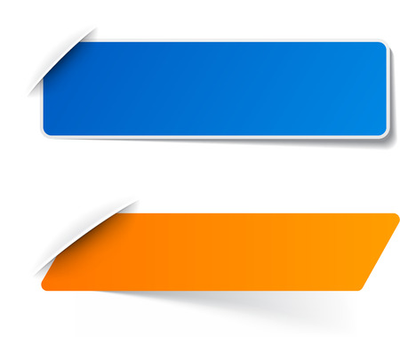 Realistic paper banners over white. Vector illustration. のイラスト素材