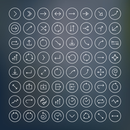 Vector illustration of thin arrow icons. 
のイラスト素材