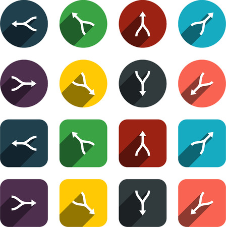 Vector illustration of plain arrow icons. Flat design.のイラスト素材