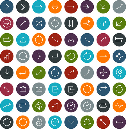 Vector illustration of plain arrow icons. Flat design. のイラスト素材