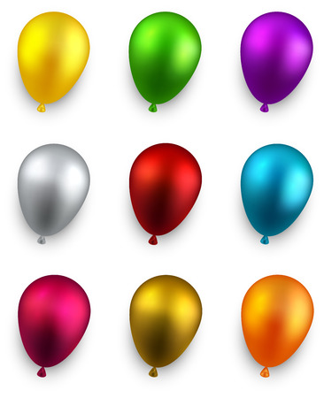 Set of colorful realistic balloons. Vector illustration. のイラスト素材