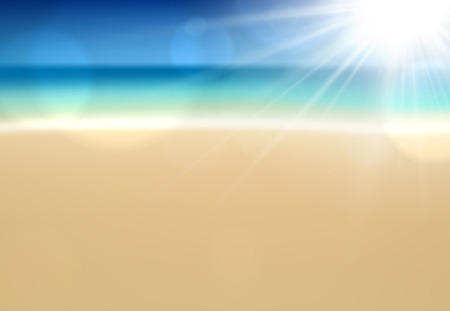 Summer coast with sea and sky. Tropical background. Vector illustration. 
のイラスト素材