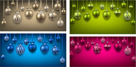 Abstract arc colorful backgrounds with christmas balls. のイラスト素材