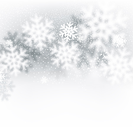 Blurred winter background with defocused snowflakes. Christmas illustration. のイラスト素材
