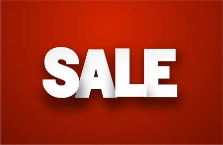 White sale sign over redのイラスト素材