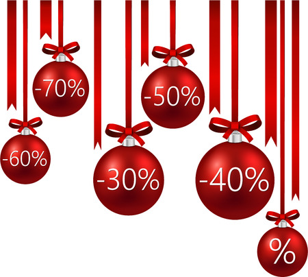 Set of red sale christmas balls 
のイラスト素材