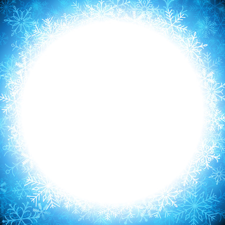 Blue winter abstract background. Christmas background with snowflakes. Vector.のイラスト素材
