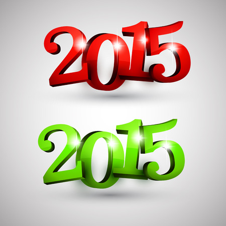 3d text 2015 happy new year design.のイラスト素材