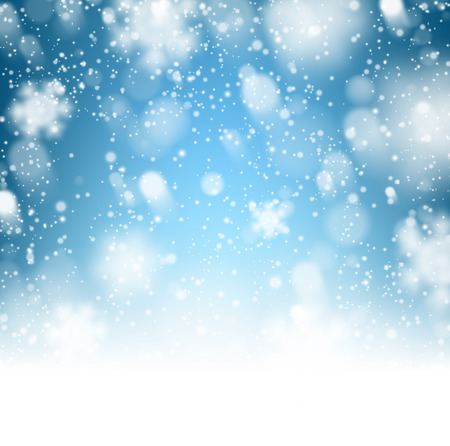 Winter background. Fallen defocused snowflakes. Christmas. Vector.のイラスト素材
