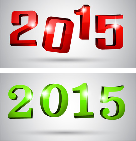 3d text 2015 happy new year design. Vector illustration.のイラスト素材