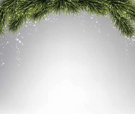 Winter abstract background with spruce twigs. Christmas vector wallpaper. Eps10.のイラスト素材
