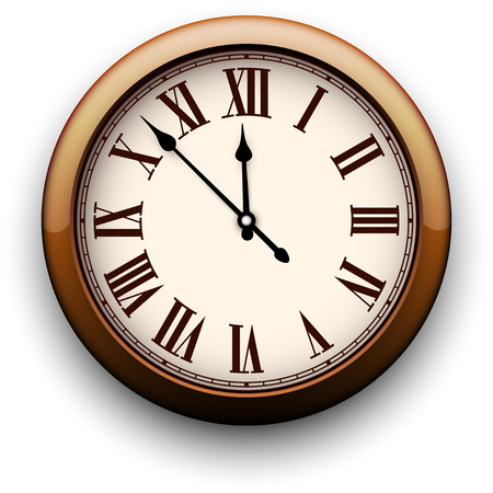 Old clock with roman numbers. Vector illustration.のイラスト素材