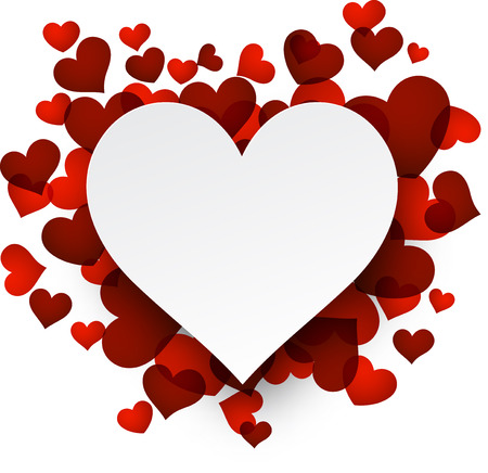 Love background with red heartsのイラスト素材
