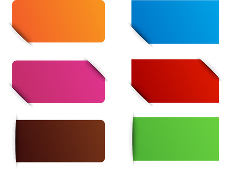 Realistic paper banners over white. Vector illustration.のイラスト素材