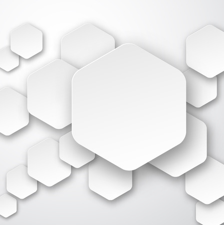 background of white paper hexagonal notes. のイラスト素材