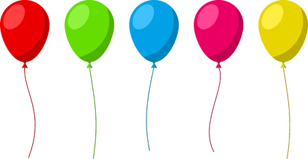 Set of flat celebration balloons. Vector illustration.