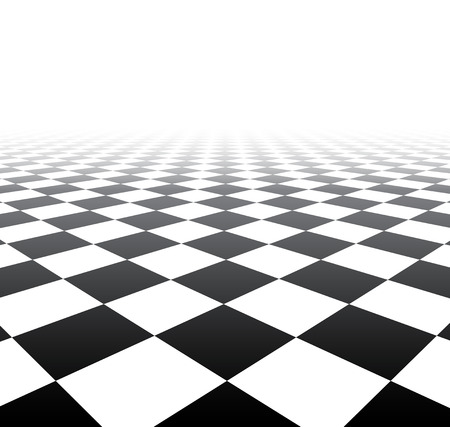Perspective black and white grid. Checkered surface. Vector illustration.のイラスト素材
