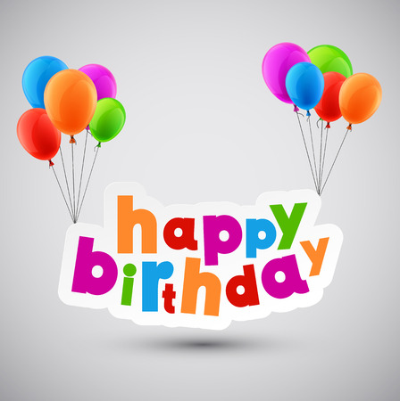 Happy birthday background with balloons. Vector illustration.のイラスト素材