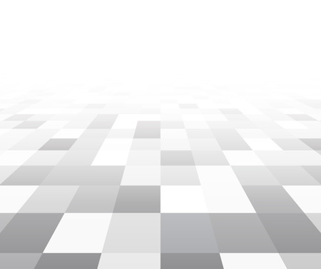 Perspective grey and white grid. Checkered surface. Vector illustration.のイラスト素材