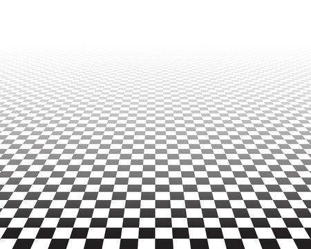 Perspective black and white grid. Checkered surface. Vector illustration.のイラスト素材