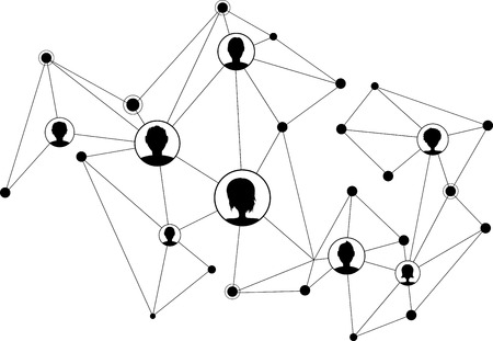 Communication social mesh. Network polygonal background. Vector illustration.のイラスト素材