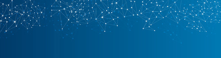 Blue social network mesh. Communication polygonal background. Vector illustration.のイラスト素材